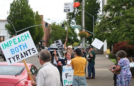 impeach both tyrants, veterans for peace