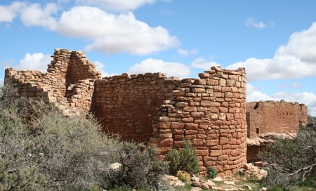 Hovenweep House in the foreground. Hovenweep Castle in the background.