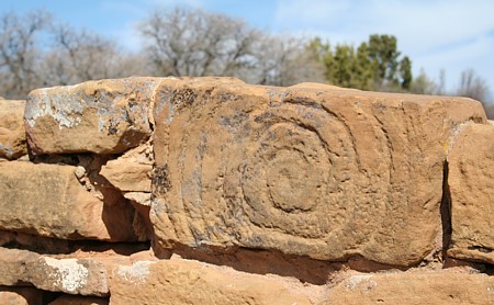 petroglyph stone at Pipe Shrine House