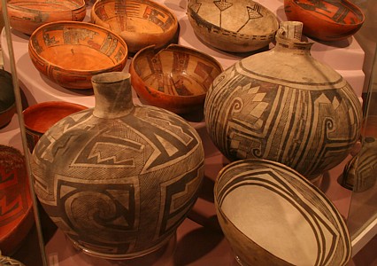 Ancient Puebloan pottery in New mexico.