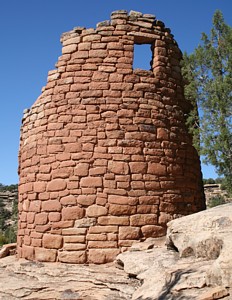 Painted Hand Pueblo circular stone tower