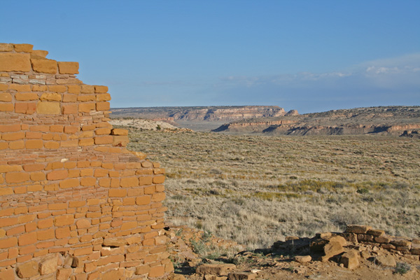View of Chaco Wash viewing southeast from Nuevo Alto. 