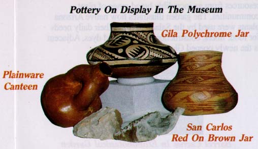 Pottery on display in the museum, 295 x 508 pixels, 39 K.